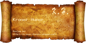 Kroner Hunor névjegykártya